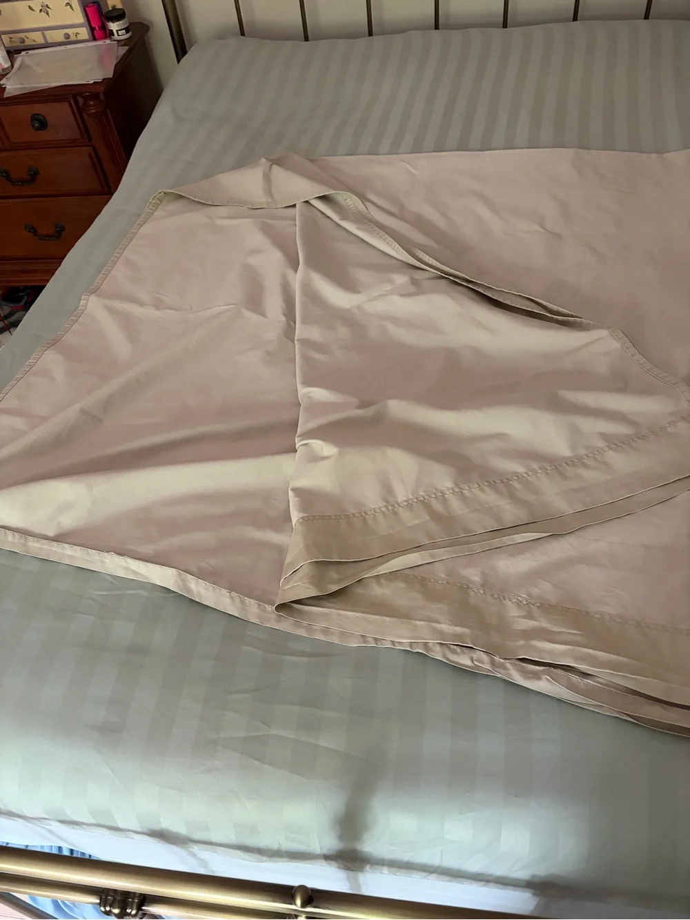 Neutral Beige Queen Sized Flat Sheet